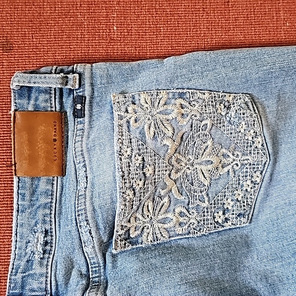 STUNNING LUCKY BRAND LOLITA SKINNY JEANS DISTRESSED embroidery pockets - Picture 8 of 12
